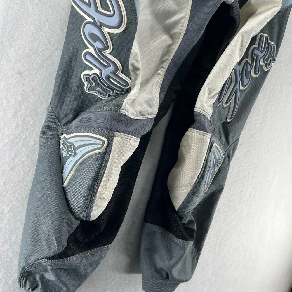 FOX Racing Pants Youth Sz 5/6 180 Motocross Riding Performance Nylon White Gray - Picture 4 of 16